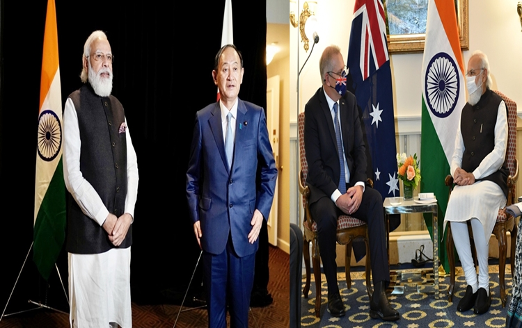 PM Modi holds bilateral meetings with his Japanese and Australian counterparts