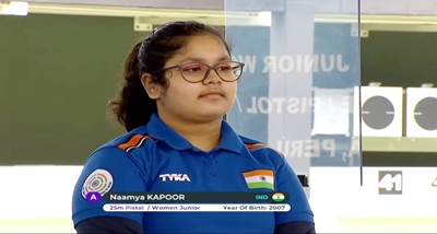 Naamya Kapoor clinches gold medal in Women's 25-metre Air Pistol event of ISSF Junior World Championship