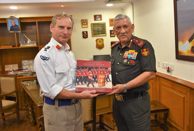 Chief of the General Staff, British Army, General Sir Mark Carleton-Smith called on CDS General Bipin Rawat on Oct. 26 and exchanged views on further strengthening bilateral defence cooperation between two countries.