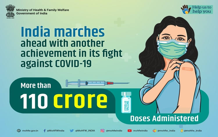 India administers more than 110 crore COVID-19 vaccine doses, says Health Ministry