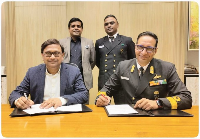 MoU signed between the Indian Navy and Tata Steel Limited to collaborate in areas of innovation and indigenisation aligning with Aatmanirbhar Bharat and Make In India.