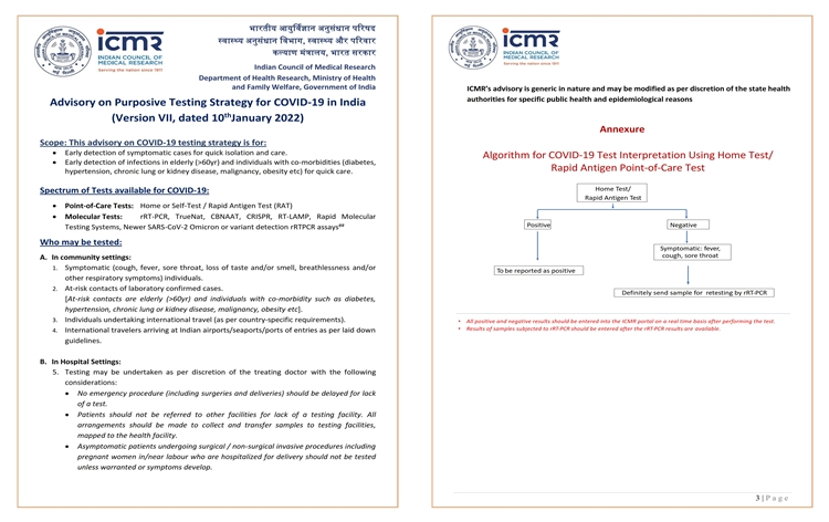 Govt says no covid test required for contacts of confirmed cases unless identified as high risk