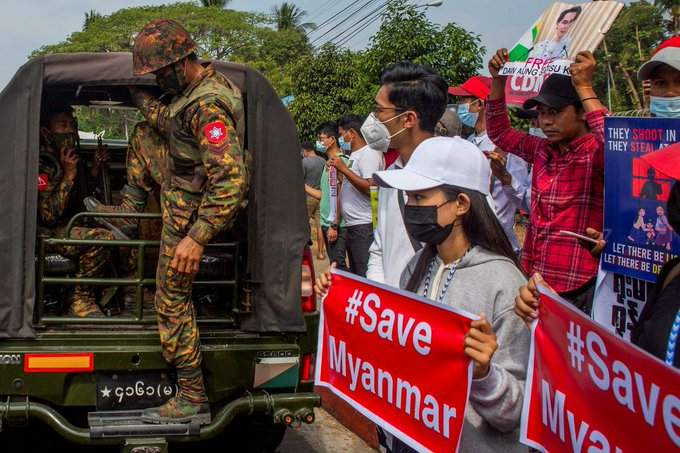 UN Security Council said it was deeply concerned by a continuing state of emergency imposed by the military in Myanmar and pushed for talks to resolve the situation in line 