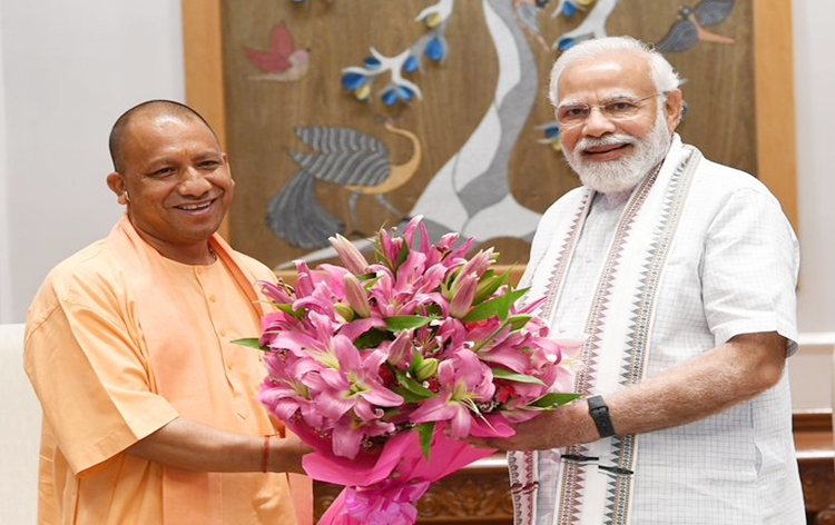 UP designate CM Yogi Adityanath meets PM Modi and other senior BJP leaders after resounding victory in assembly polls