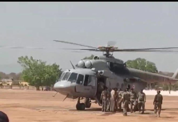 Chhattisgarh: ITBP 53rd Battalion's Head Constable Mahesh, who was injured in an IED blast done by Naxals in Sonpur area of Narayanpur today, airlifted to Raipur for treatment.