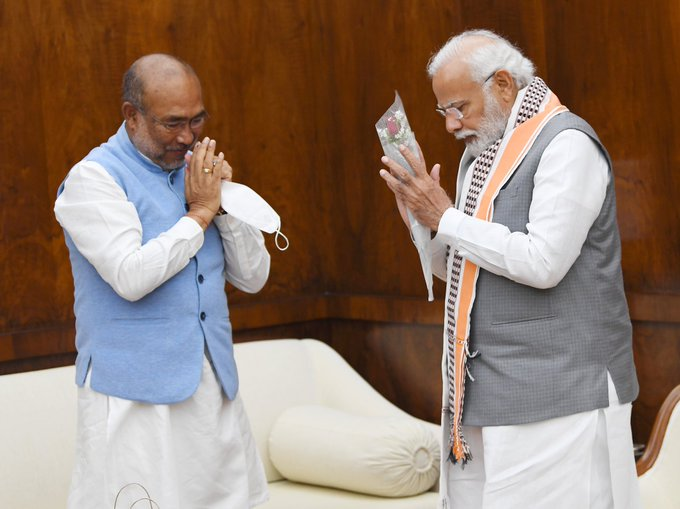 Met Shri  @NBirenSingh  Ji and congratulated him on  @BJP4Manipur ’s stupendous victory in the recently concluded Assembly Polls. Our Party is committed to working even harder to fulfil the aspirations of the people of Manipur: PM Narendra Modi