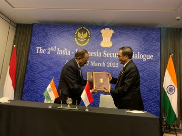 NSA Ajit Doval co-chaired 2nd India-Indonesia Security Dialogue with Mohammad Mahfud, Coordinating Minister of Political, Legal & Security Affairs. They discussed issues including cooperation in counter terrorism, maritime, defence and cyber: Indian Embassy in Indonesia