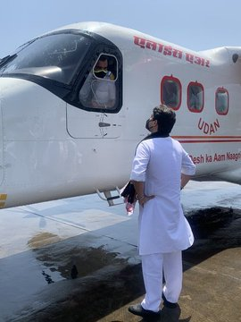 A historic day for the North East, as well as for all of India! With the pro-active support of  @PemaKhanduBJP .  @MoCA_GoI  has launched the first-ever commercial services by the made-in-India Dornier aircraft: Union Minister  @JM_Scindia