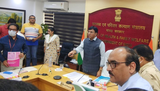 Union Health Minister @mansukhmandviya launches e-Sanjeevani Tele-consultation facility at one lakh centers on the occasion of 4th anniversary of Ayushman Bharat Health and Wellness.