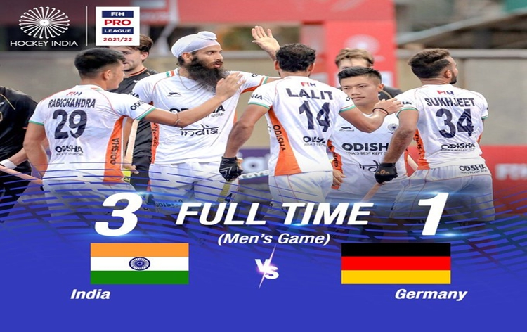 Indian men's hockey team beat Germany 3-1 in 2nd match of FIH Pro League