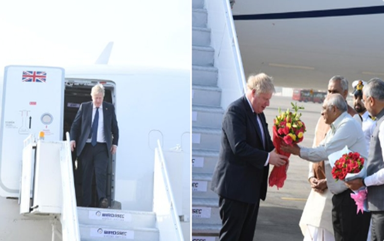 British PM Boris Johnson arrives in Ahmedabad on two-day visit to India
