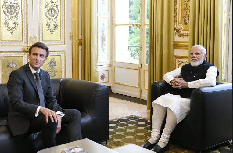 PM Modi holds talks with French President Emmanuel Macron in Paris; two leaders discuss entire range of bilateral issues