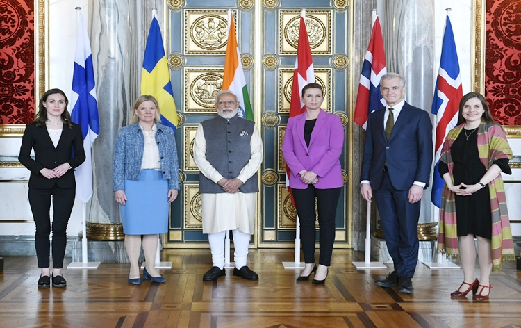 PM Modi participates in 2nd India-Nordic Summit at Copenhagen; invites Nordic companies to invest in Sagarmala project