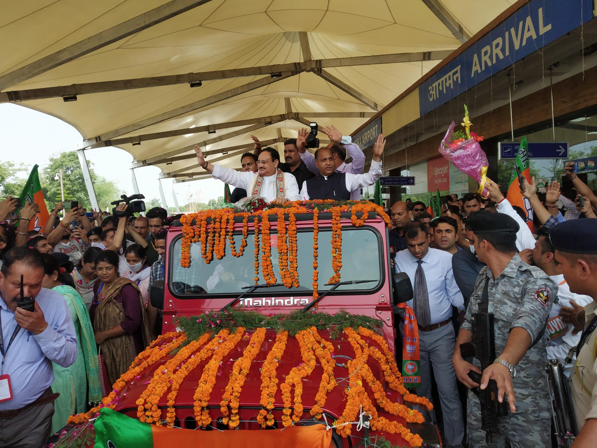 JP Nadda given rousing reception at Dharamshala