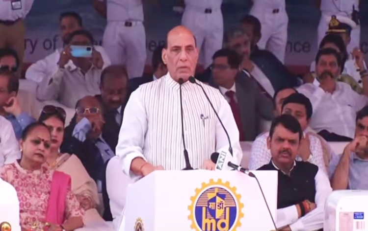 Defence Minister Rajnath Singh launches indigenous Navy destroyer warship INS Surat, frigate INS Udaygiri; Says Govt aims for Make-for-World and not just Make-In-India