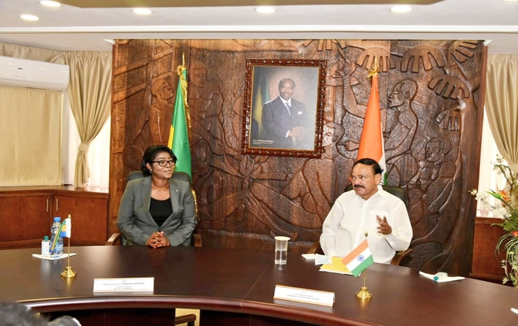 Vice President Venkaiah Naidu held delegation-level talks with PM of Gabon, Rose Christiane Ossouka Raponda in Libreville