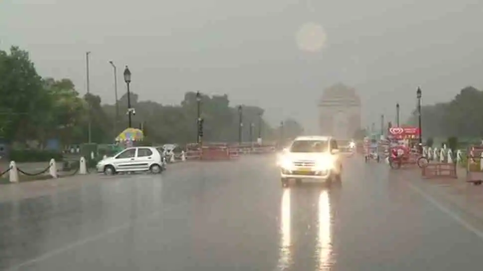 Rain lashes parts of Delhi, brings respite from severe heat, rising temperatures.