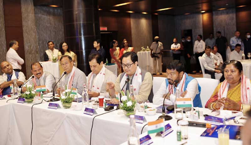 Union Minister  @KirenRijiju  attended an interactive session with North-East MPs Forum organised by Numaligarh Refinery Limited in New Delhi.