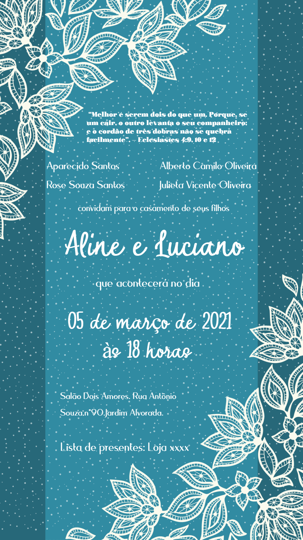 Convite De Casamento 5506