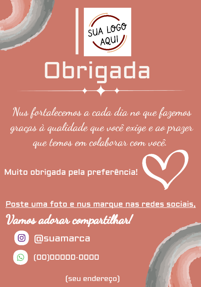 Cartão de agradecimento para cliente loja feminina com logo personalizável Edite grátis com