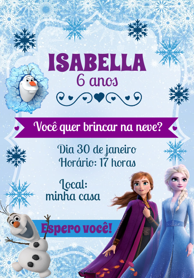 Fazer Convite Online Convite Digital Anivers Rio Frozen