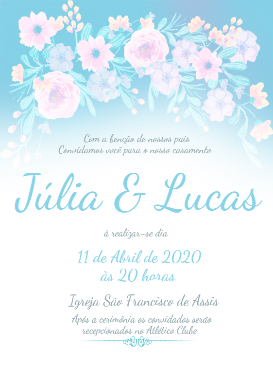 Featured image of post Convite De Casamento Para Editar Azul C c7 com letras douradas num papel bonito