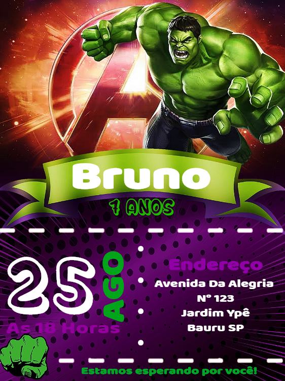 Fazer Convite Online O Incrivel Hulk