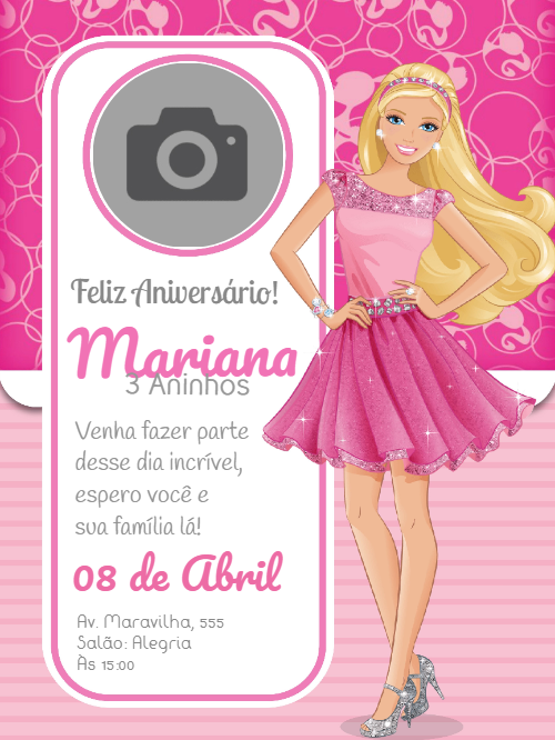 Featured image of post Convite Animado Da Barbie Para Editar