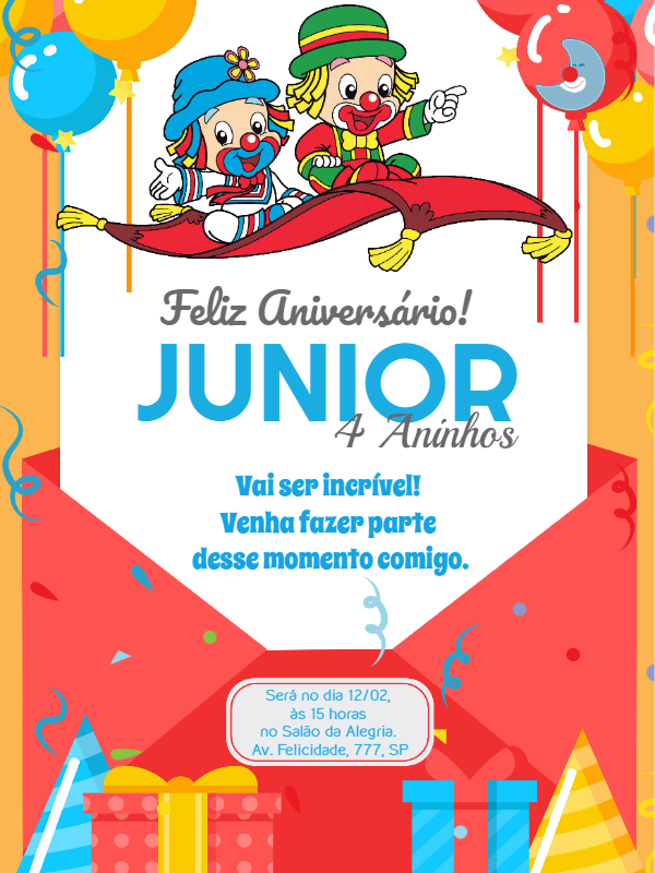 Featured image of post Convite De Aniversario Infantil Gratis Para Baixar Com o canva voc tem centenas de imagens de alta qualidade e templates de design profissionais sua disposi o para criar seu pr prio convite