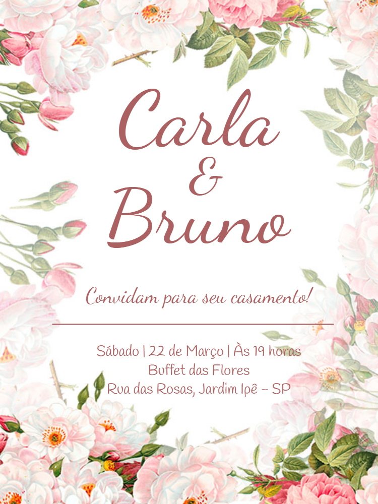 Featured image of post Convite De Casamento Floral Para Editar Compra deste modelo dispon vel somente no site online