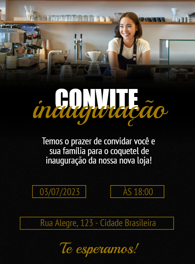 Convite Inauguração Loja Edite Grátis Com Nosso Editor Online 7533