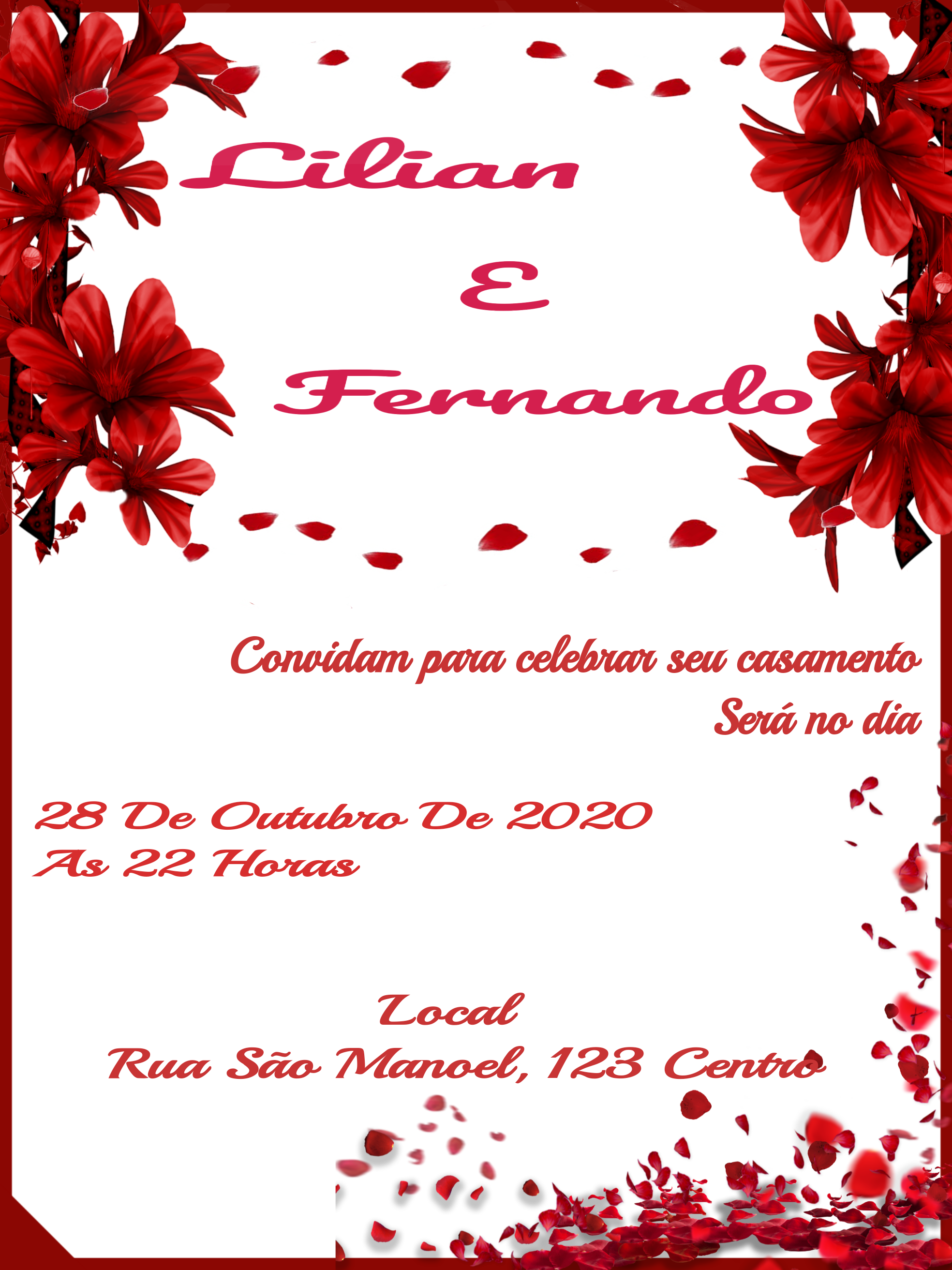 Featured image of post Convite De Casamento Para Editar Vermelho A maior variedade de convites de casamento feitos especialmente para voc com exclusividade e estilo