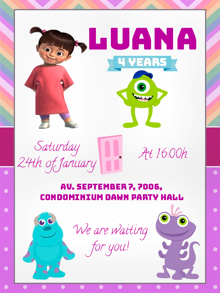 Make online invitation digital birthday invitation Monsters SA boo with ...