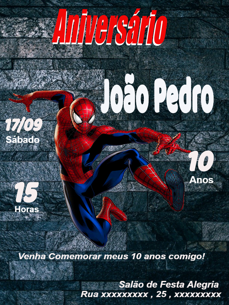 Convite Do Homem Aranha Para Editar E Imprimir 4510