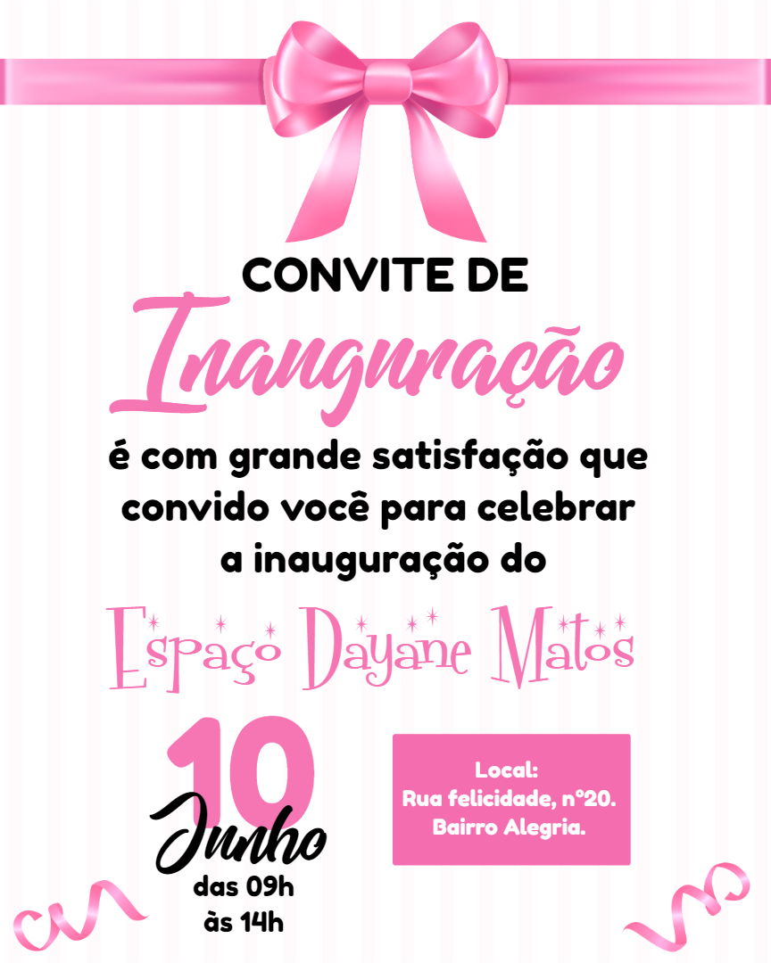 Convite Inauguração Loja Edite Grátis Com Nosso Editor Online 1603