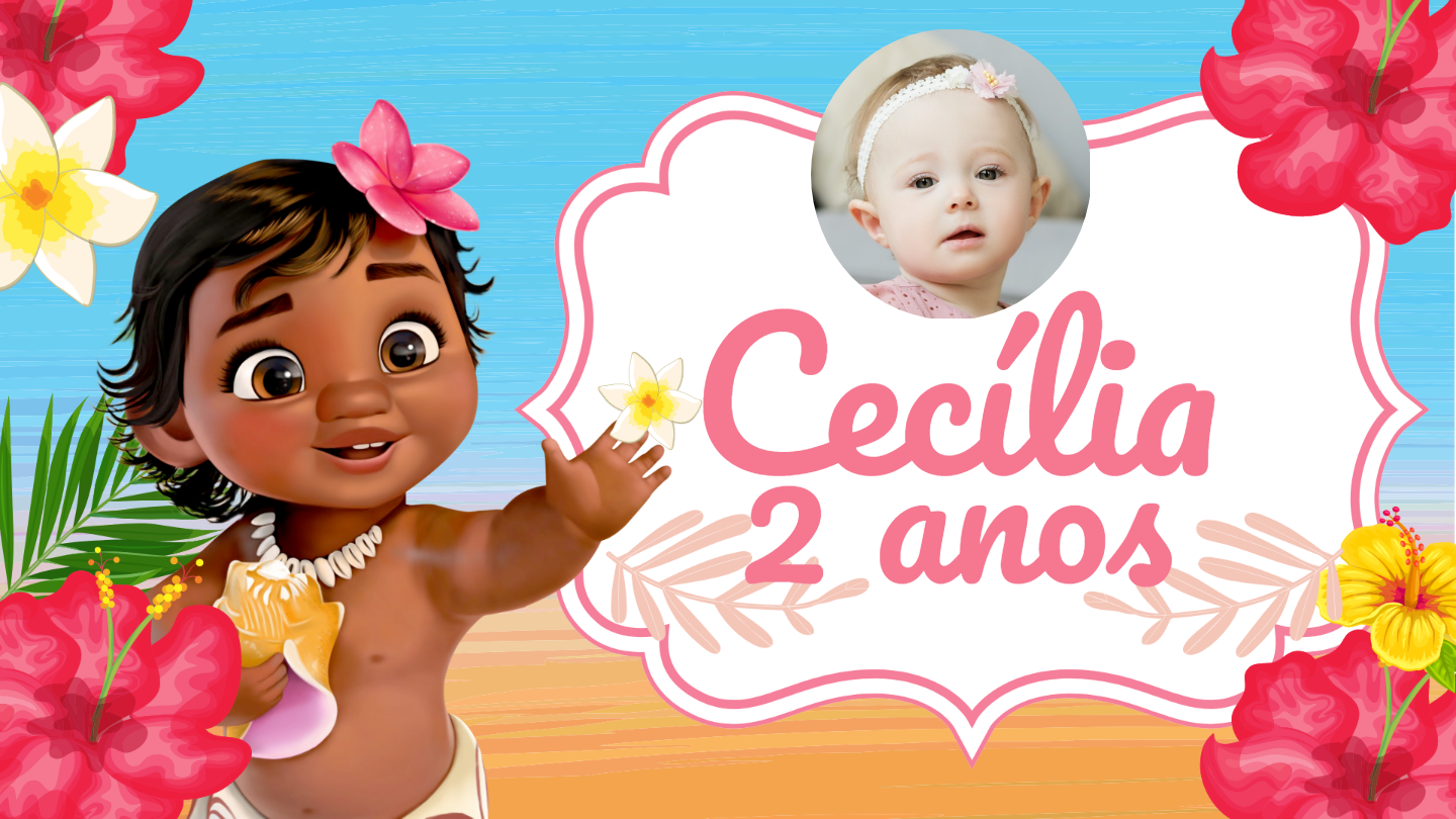 Convite De Aniversario Moana 2