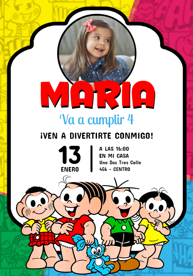 Hacer Una Invitación En Línea Invitación Digital Cumpleaños Pandilla De Mónica 8504