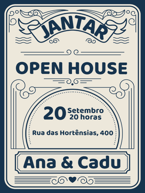 Convite Para Jantar Open House Edite Grátis Com Nosso Editor Online 7828