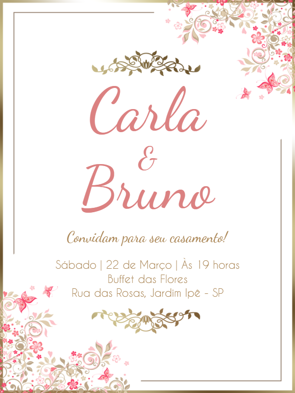 Featured image of post Convite De Casamento Simples Para Editar Floral com renda modernos retr s simples e sofisticados