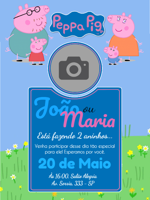 Featured image of post Convite Peppa Pig Para Editar Online Desenho de peppa pig para colorir