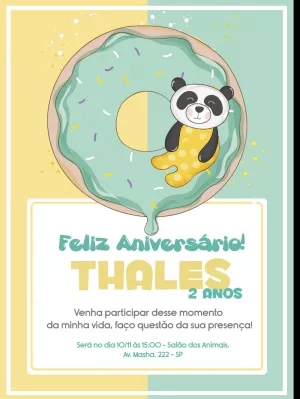 ▷ Convite de Aniversário Infantil Menina personalizado grátis para editar