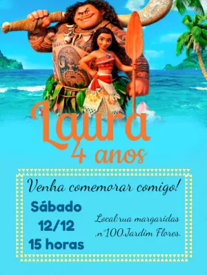 Moana birthday invitation