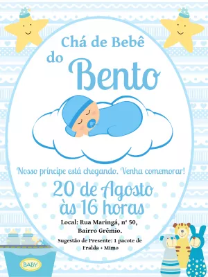 Convites Chá De Bebê Menino convites