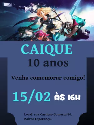 Convite aniversário League of Legends