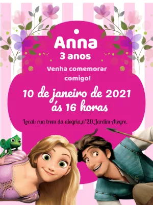 Tangled birthday invitation