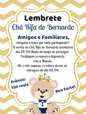 Little Bear Prince raffle tea reminder