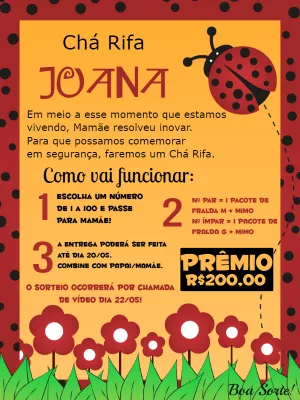 Convite online joaninha editar grátis