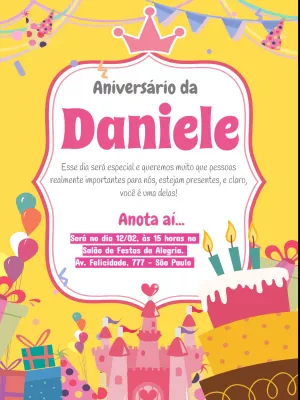 Grátis - Fazer convite online convite digital Aniversário Wolfoo