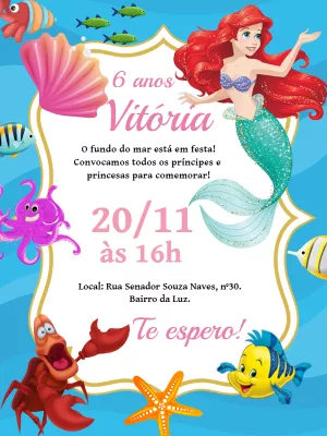 Little Mermaid birthday invitation