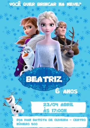 Convite Aniversário frozen Edite Online